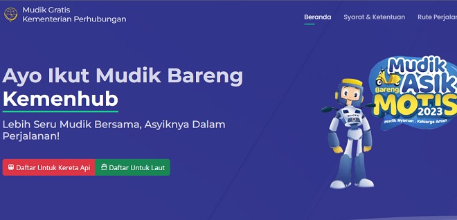 Syarat dan Cara Daftar Mudik Gratis Lebaran 2023 dari Kemenhub